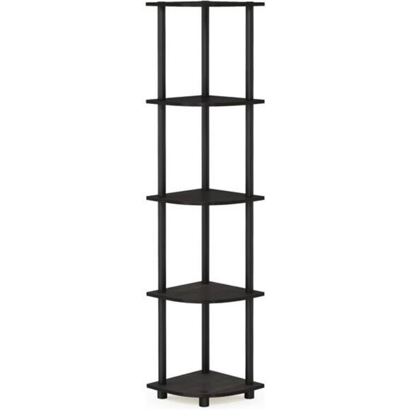 5 tier corner shelf storage unit small space display rack bookcase organizer - Picture 7 of 7